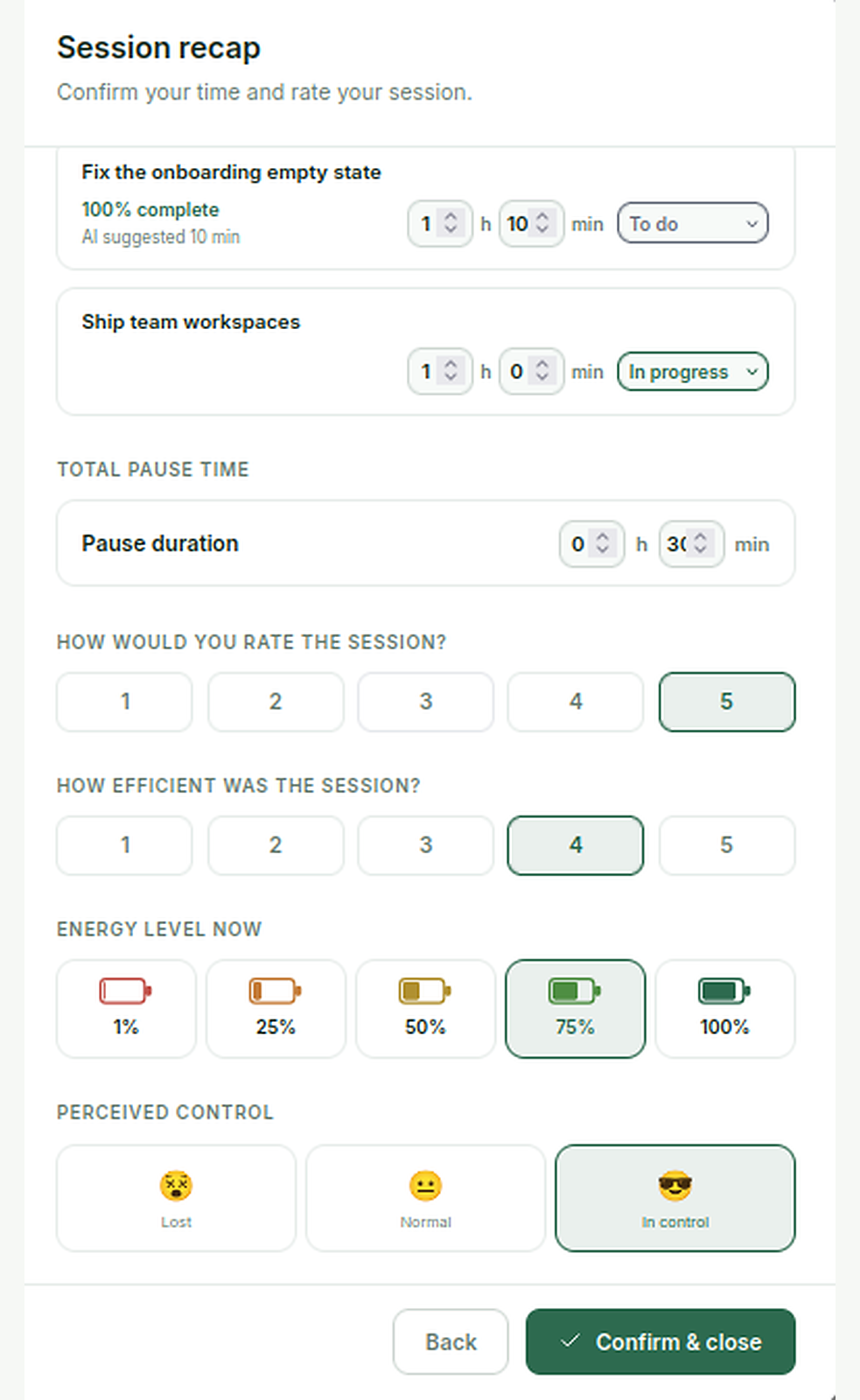 Session recap